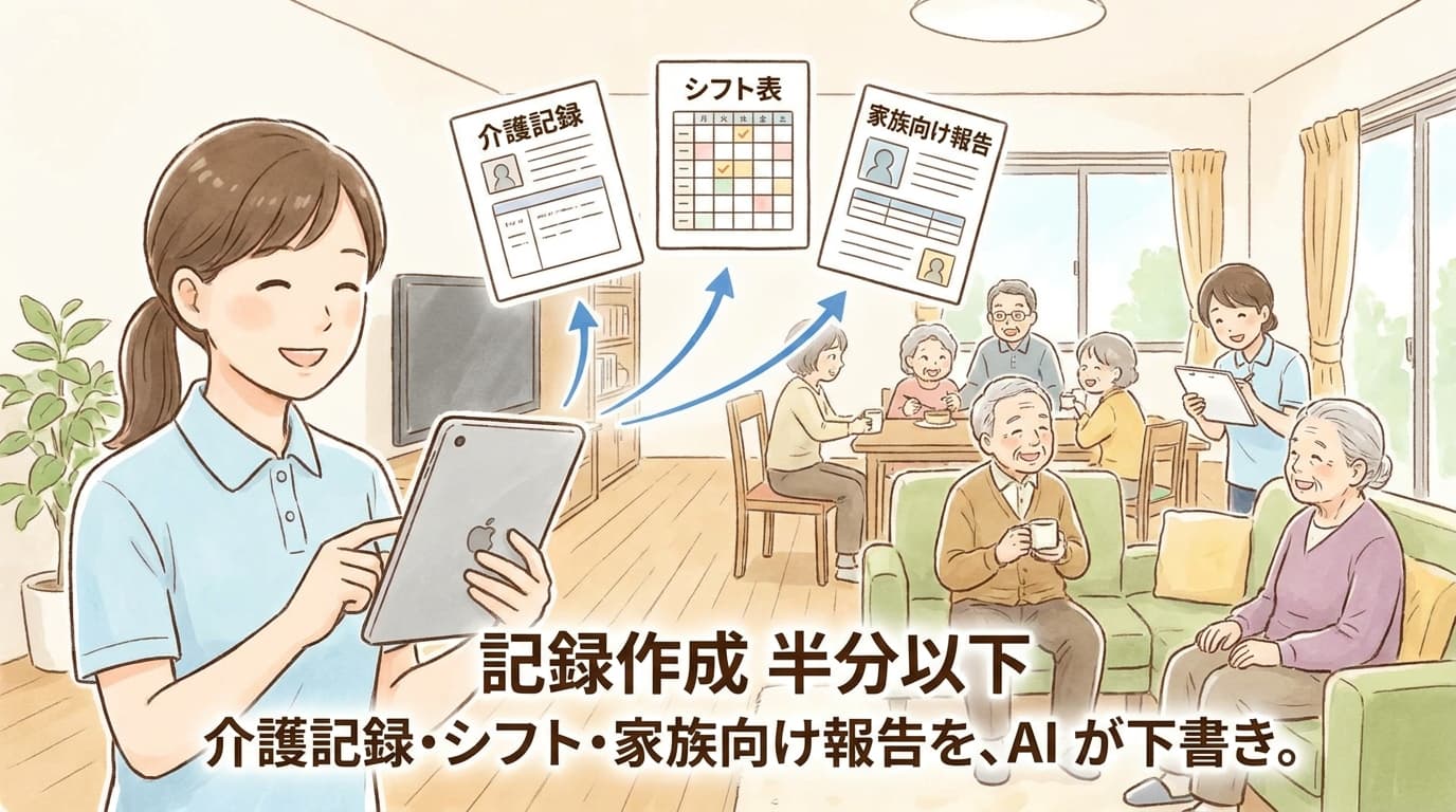 介護・福祉の AI 導入事例イメージ