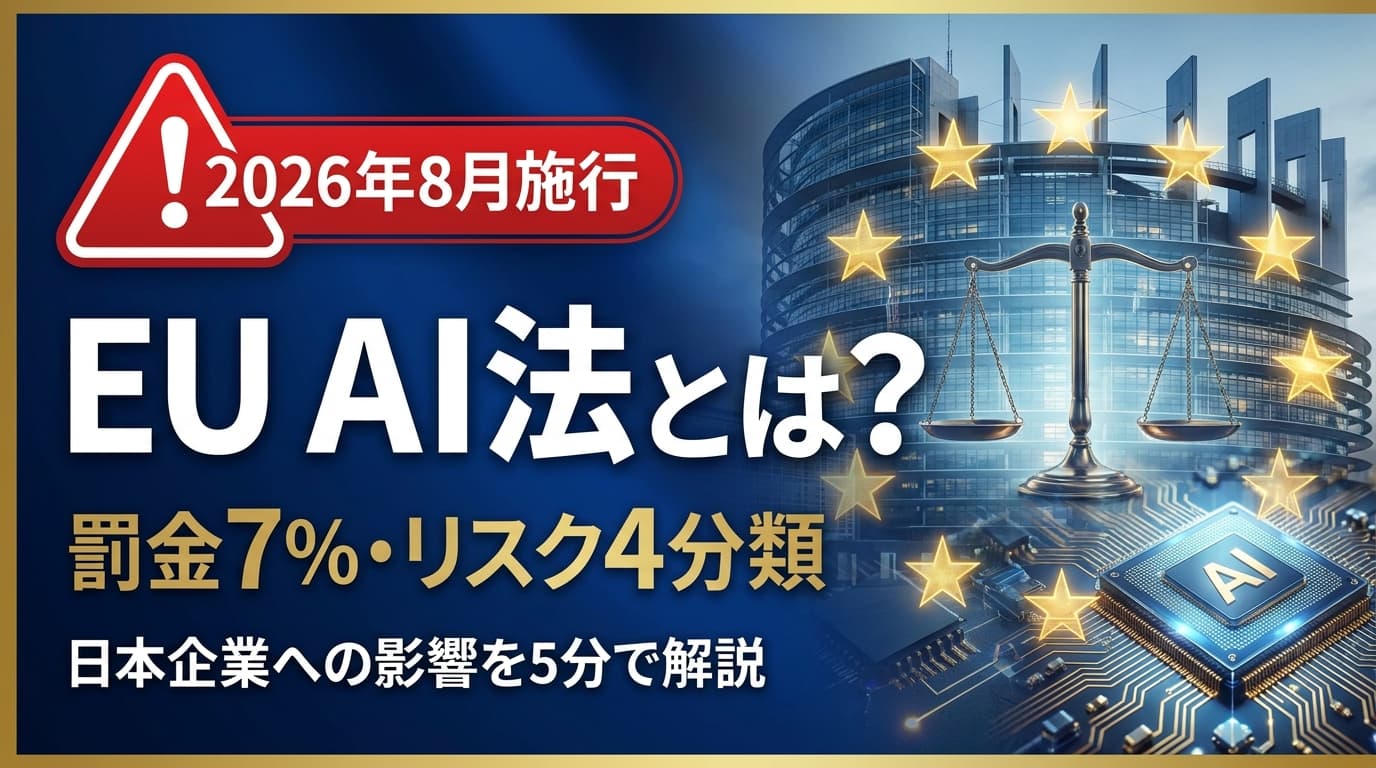 【2026年8月全面施行】EU AI法とは?罰金7%・リスク4分類・日本企業への影響を5分で解説
