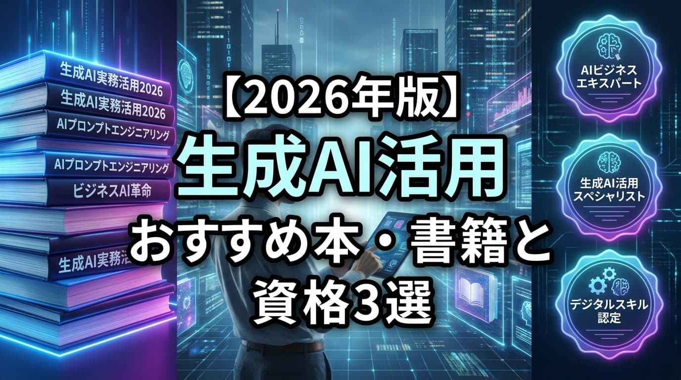 生成AIのおすすめ本3選+仕事で役立つ資格3選【2026年版】