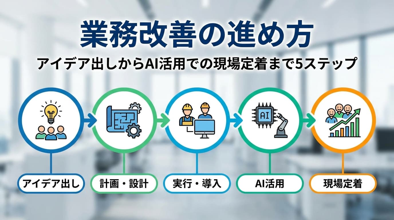 業務改善の進め方とは?アイデアの出し方・提案ネタとAI活用5ステップ