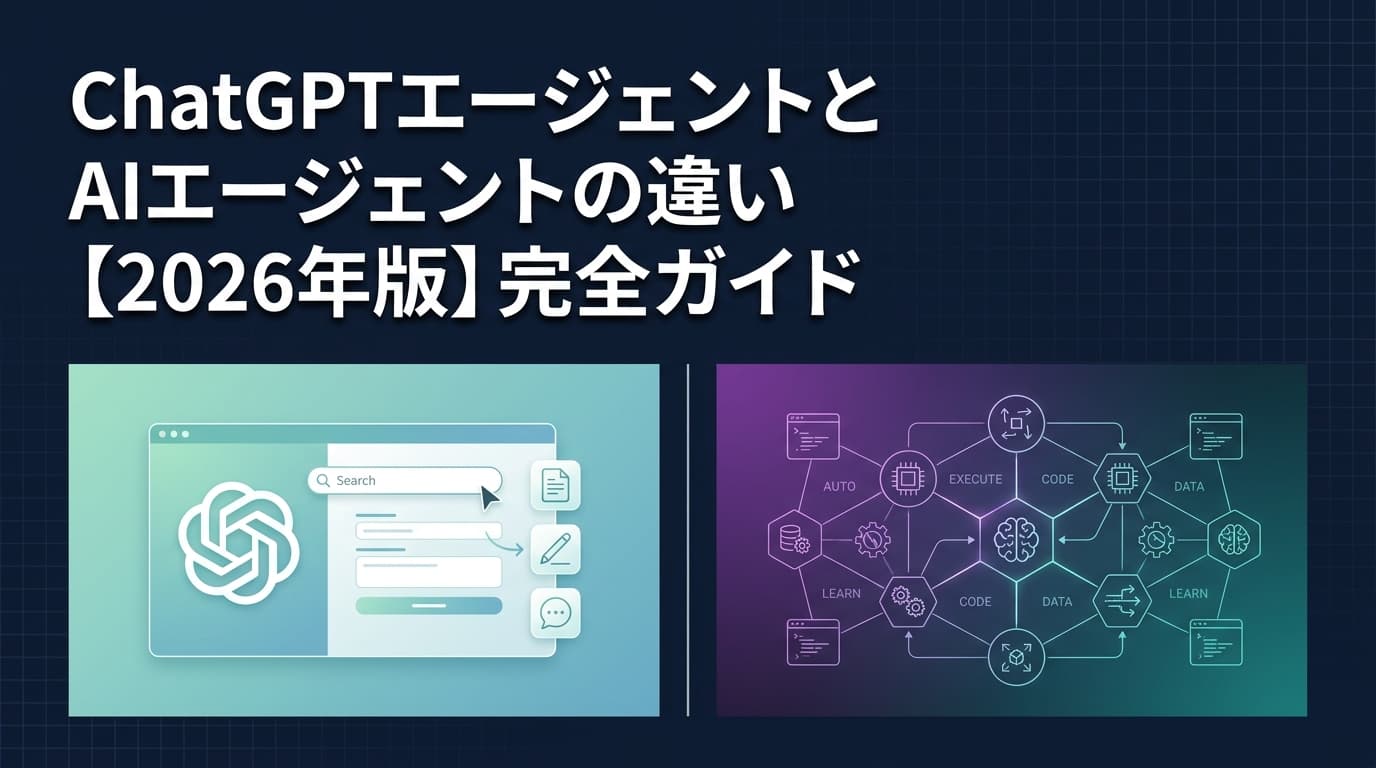 ChatGPTエージェントとAIエージェントの違いとは?仕組み・モードの使い方を完全ガイド【2026年版】