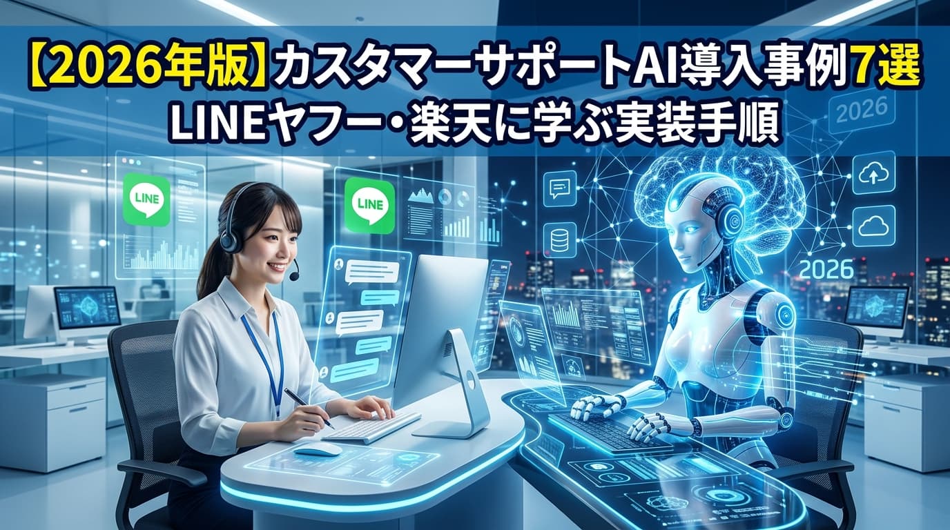 【2026年版】カスタマーサポートAI導入事例7選|LINEヤフー・楽天・Klarna に学ぶ応答時間半減の実装手順