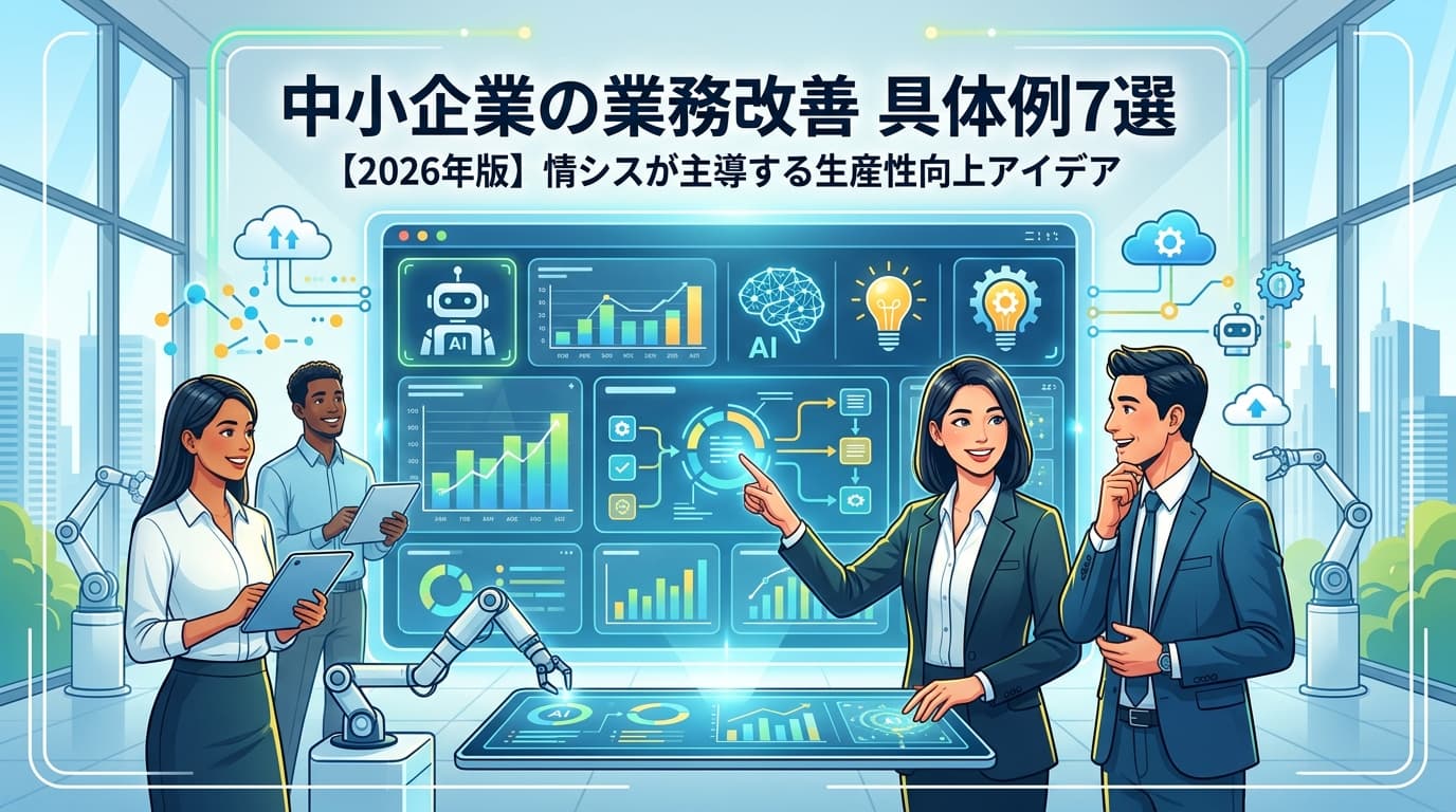 【2026年版】中小企業の業務改善 具体例7選とAI活用アイデア|情シス主導で生産性向上