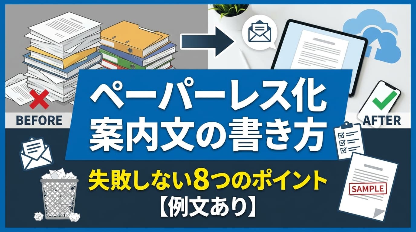 【例文コピペOK】ペーパーレス化 案内文の書き方|社内通知8つのポイント+英語テンプレート