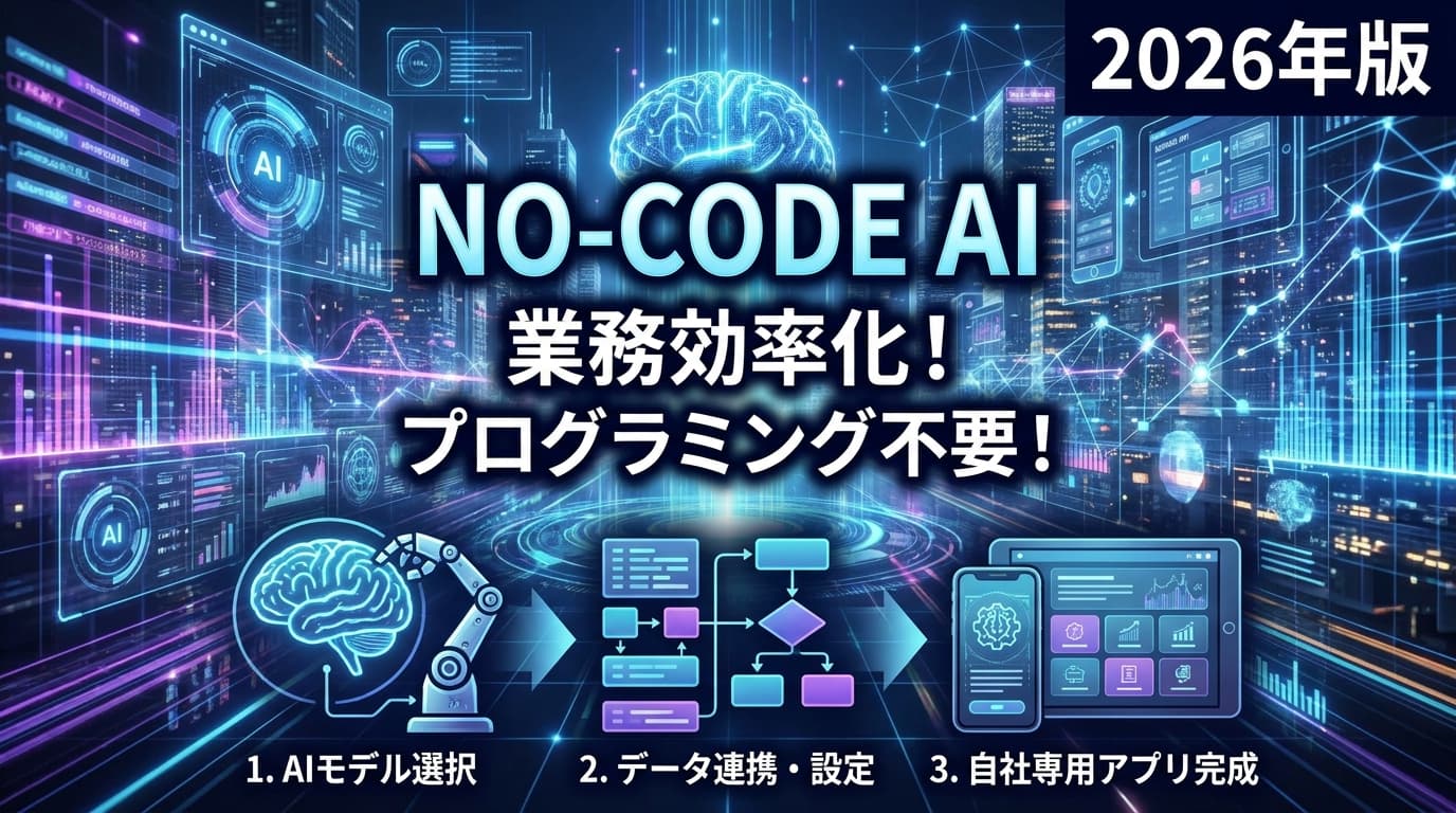 【2026年版】ノーコードAIで業務効率化!プログラミング不要で自社専用アプリを開発する3つの手順