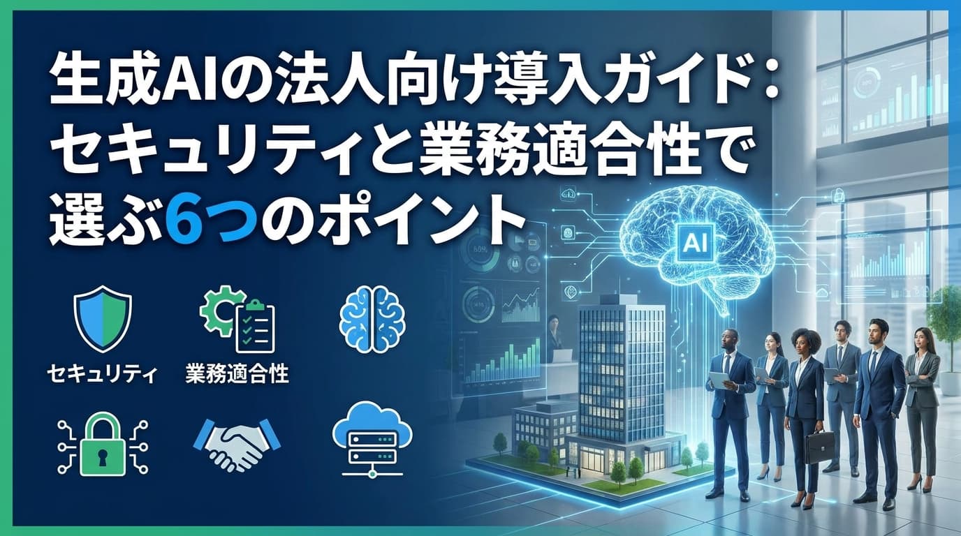 生成AIの法人向け導入ガイド:セキュリティと業務適合性で選ぶ6つのポイント