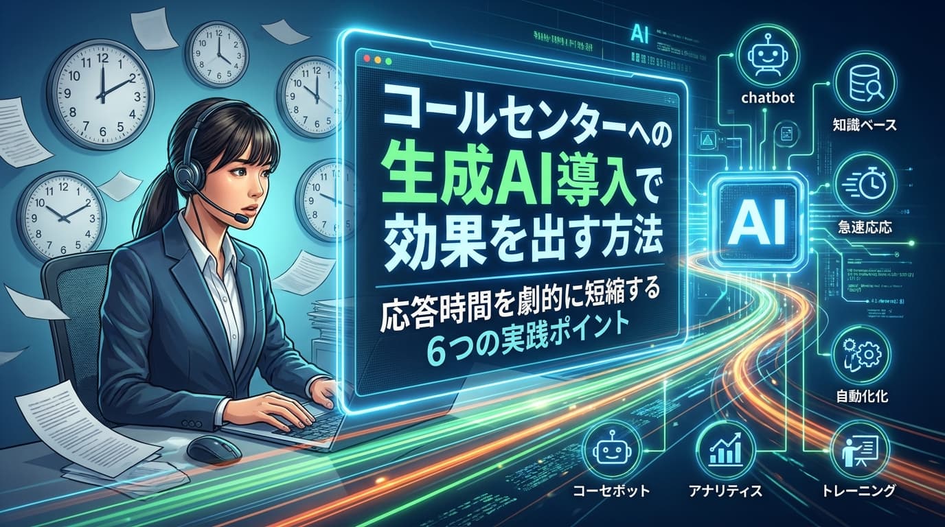 コールセンターへの生成AI導入で効果を出す方法|応答時間を劇的に短縮する6つの実践ポイント
