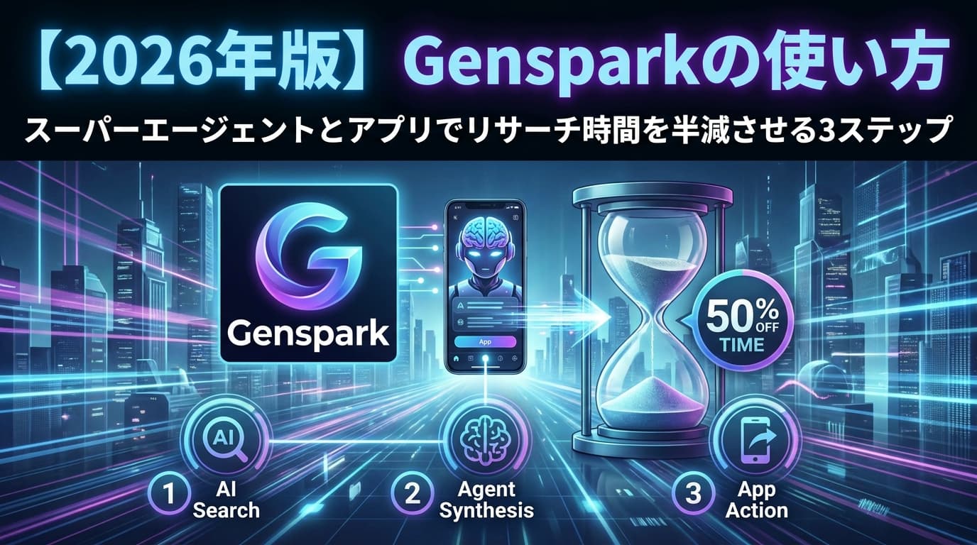 【2026年版】Gensparkの使い方|スーパーエージェントとアプリでリサーチ時間を半減させる3ステップ