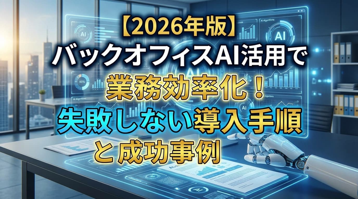【2026年動向】バックオフィスAI活用事例|パナソニック44.8万時間削減・NEC・日清食品の実例と導入7ステップ
