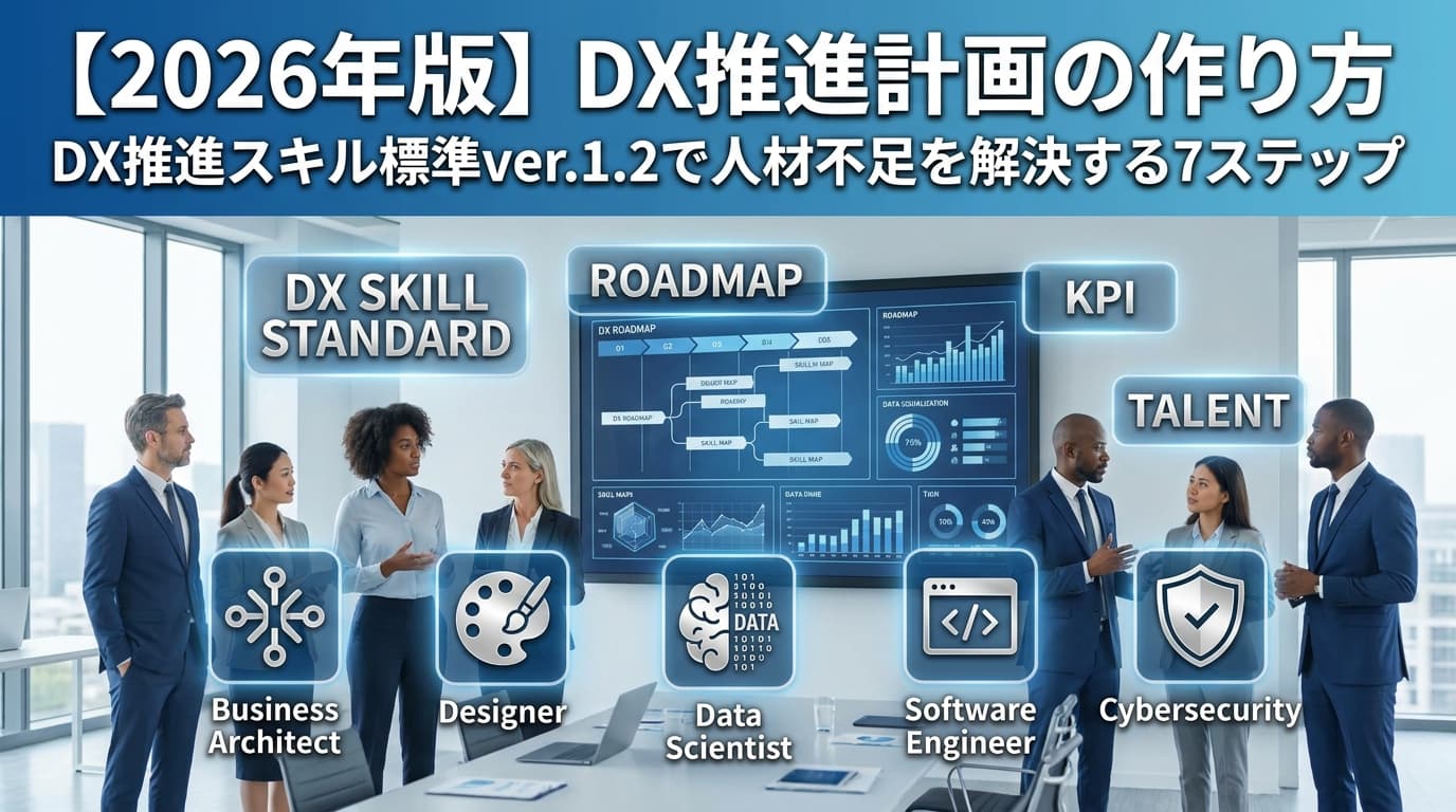 【2026年版】DX推進計画の作り方|DX推進スキル標準ver.1.2で人材不足を解決する7ステップ