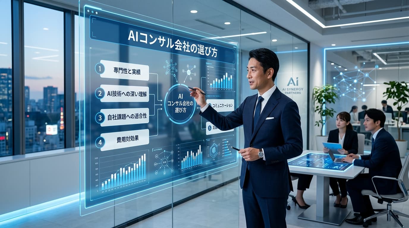 【2026年版】AI コンサル会社の選び方|6つの選定基準・費用相場と主要ファーム比較