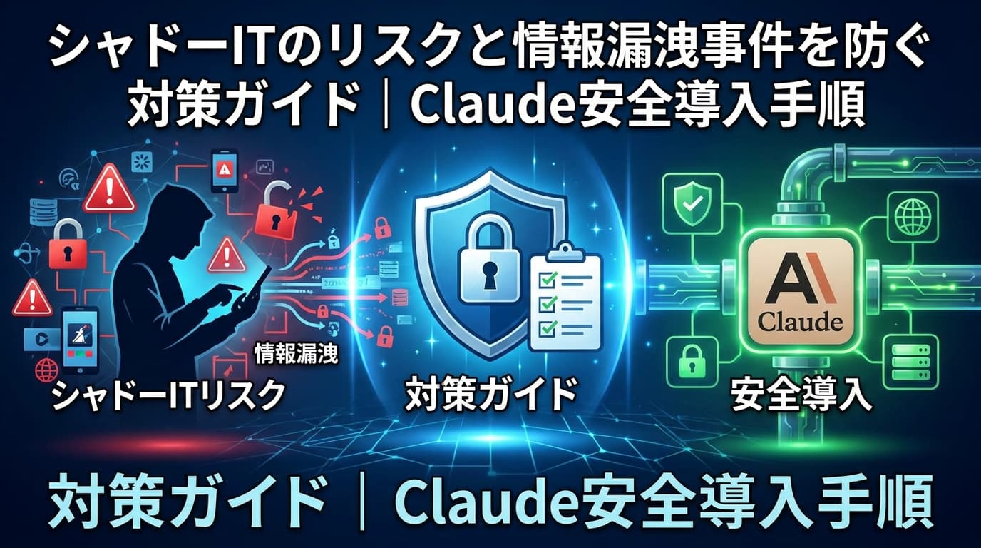 シャドーITのリスクと情報漏洩事件を防ぐ対策ガイド|Claude安全導入手順