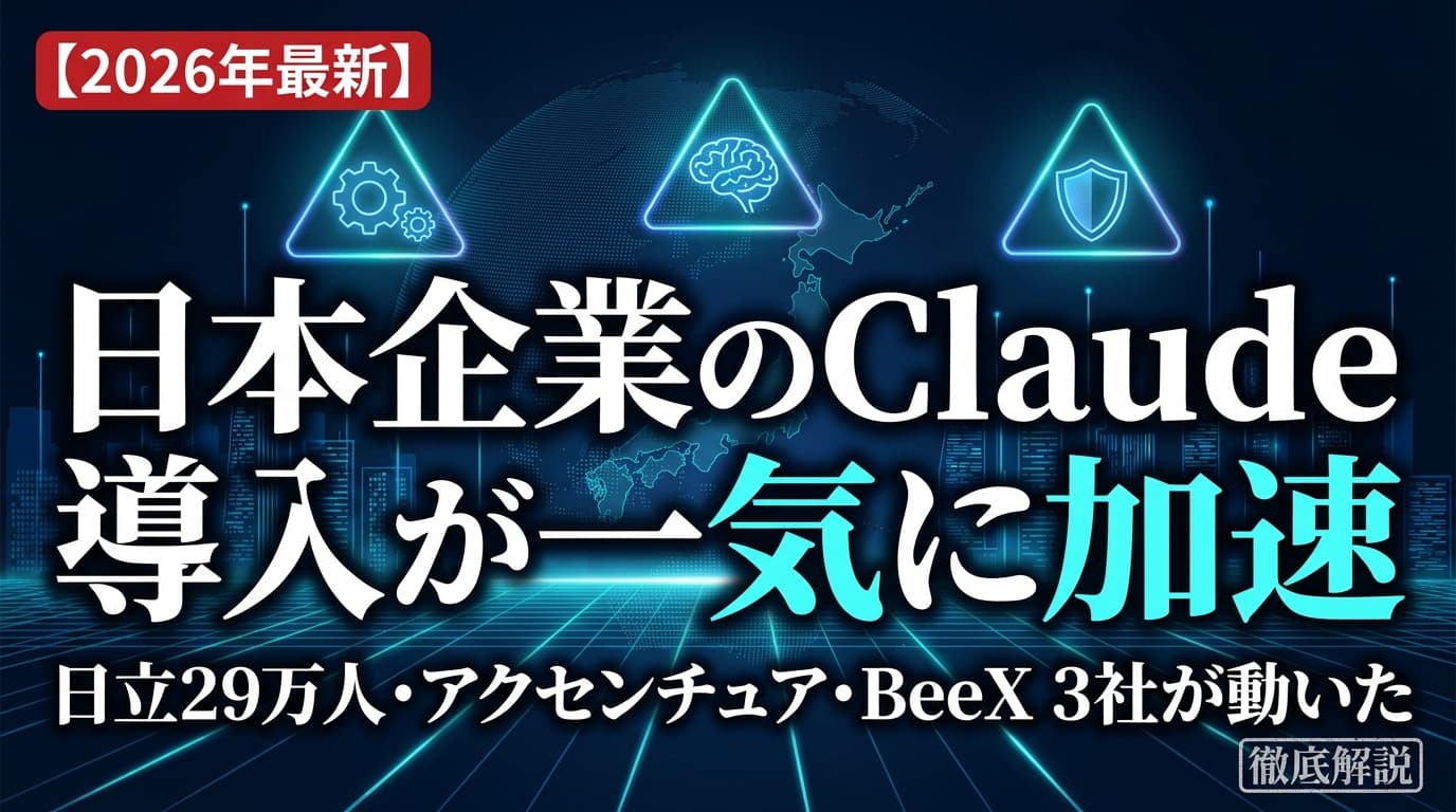 【2026年最新】日立29万人がClaude導入!アクセンチュア・BeeXも本格採用|日本企業AI加速