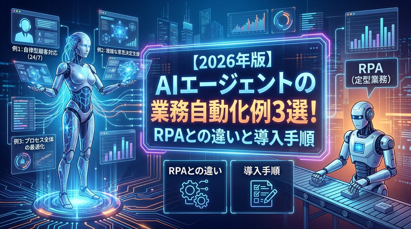AIエージェントとRPAの違いとは?業務自動化ワークフロー事例5選【2026年版】