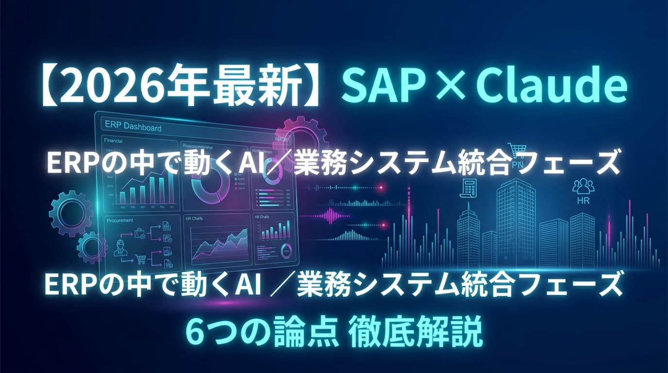 【2026年最新】SAP × Claude 徹底解説!ERP生成AI内蔵化6つの論点と日本企業の準備