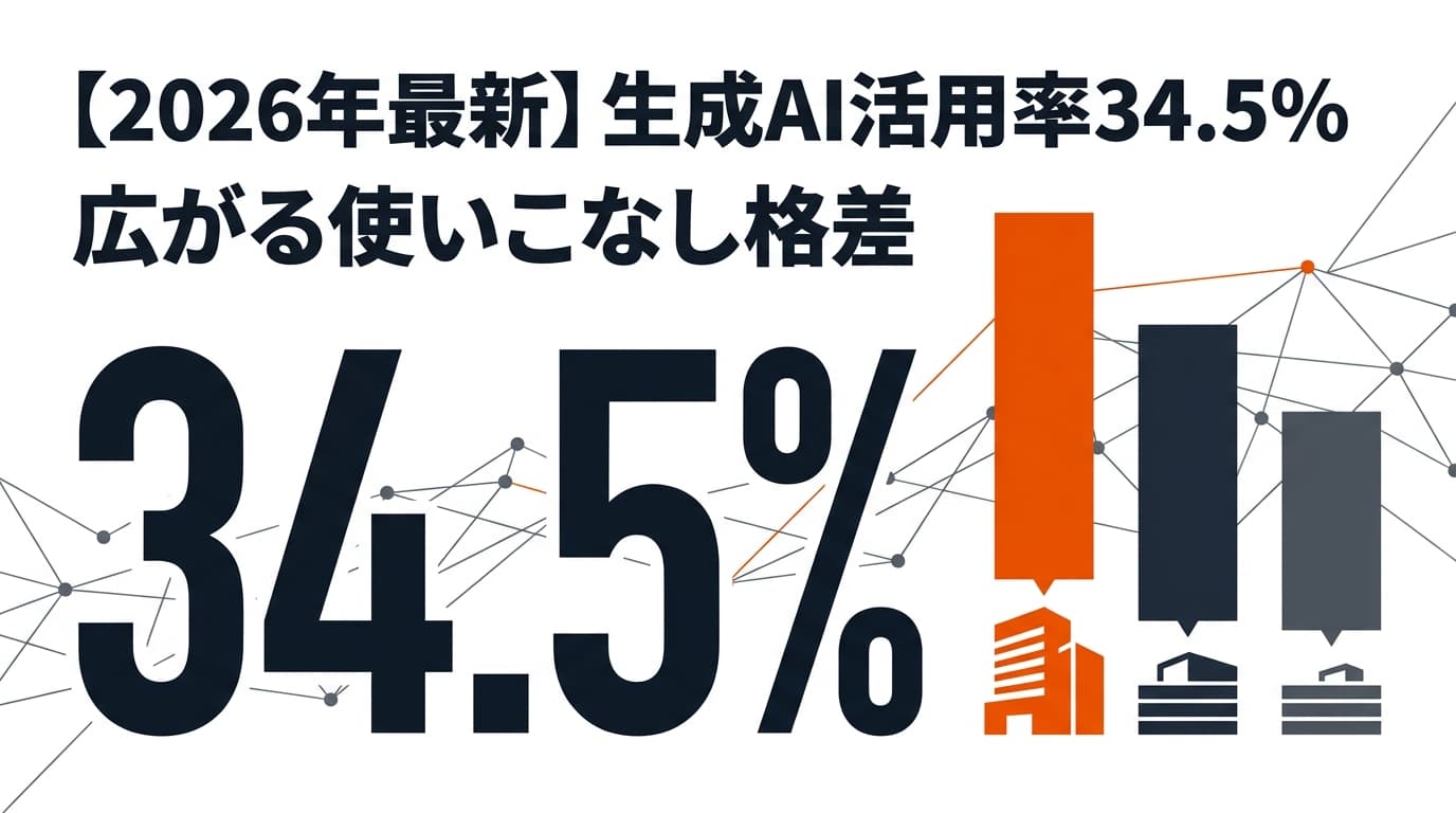 【2026年最新】生成AI活用率34.5%の実態|業種別・規模別の格差と「使いこなし格差」を埋める社内運用設計