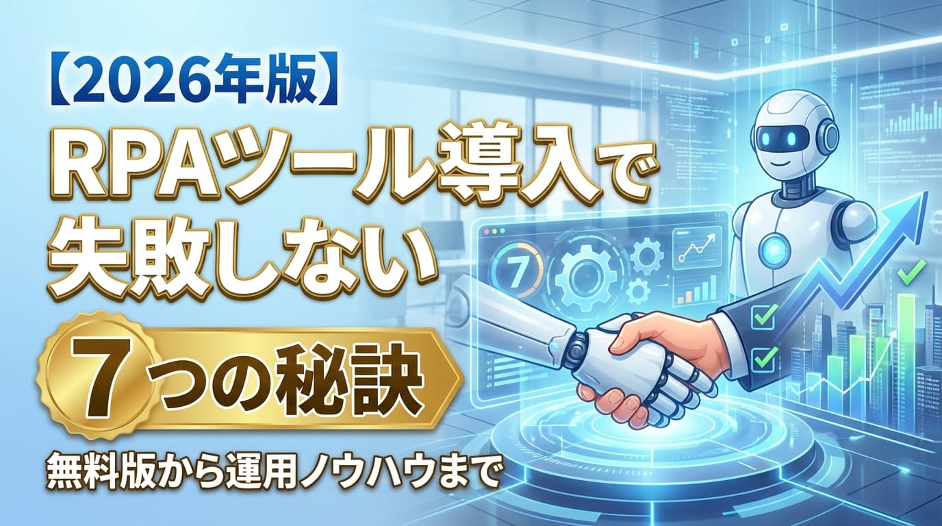 RPAとは?2026年版主要ツール6選比較と無料版・導入7ステップ完全ガイド