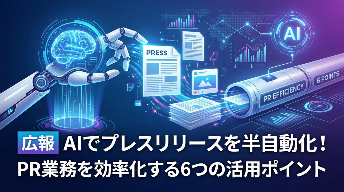 広報AIでプレスリリースを3時間→15分に短縮|2026年実践6ポイントとツール比較