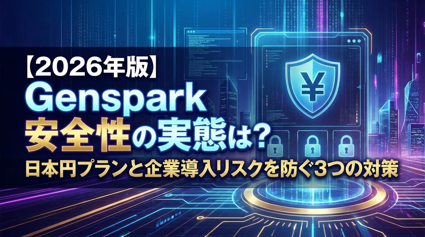 【2026年版】Genspark 安全性の実態は?日本円プランと企業導入リスクを防ぐ3つの対策
