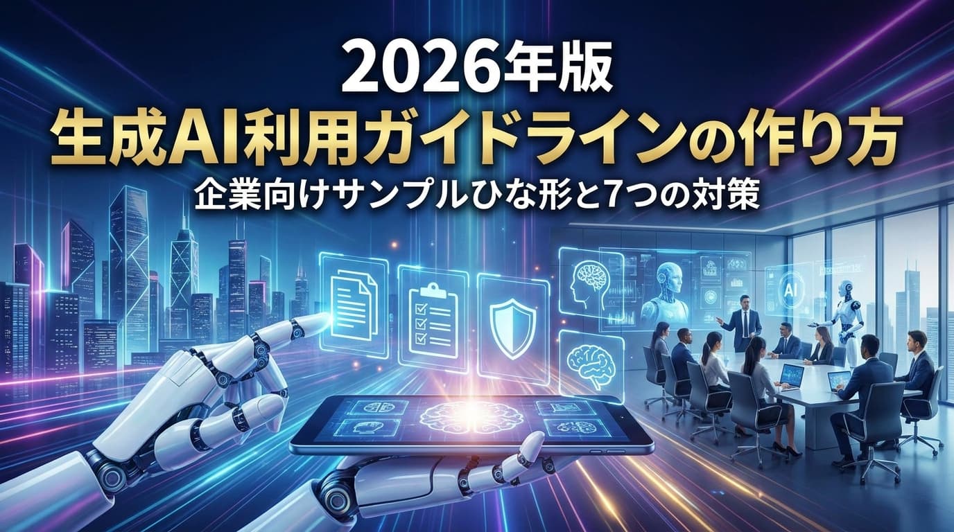 【2026年版】生成AI 社内ルール ひな形・テンプレート|企業ですぐ使える全7条サンプルと作成5ステップ