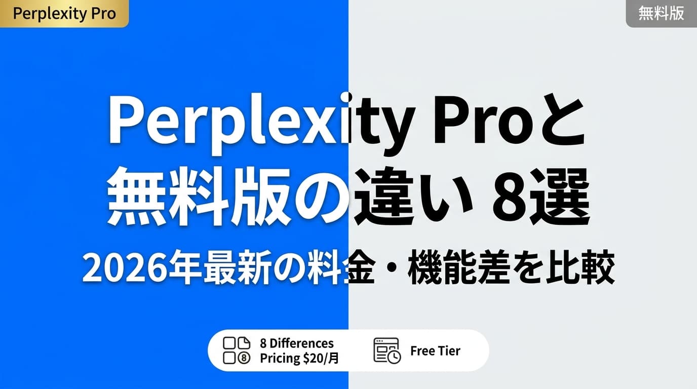 Perplexity Proと無料版の違い8選|2026年最新の料金比較とPro移行3基準