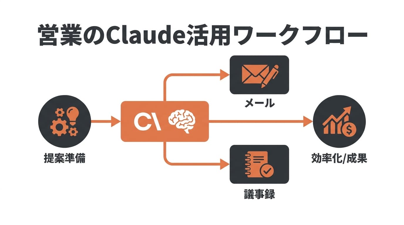 営業のClaude活用ワークフロー|提案準備・メール・議事録を効率化する使い方とプロンプト例【2026年版】
