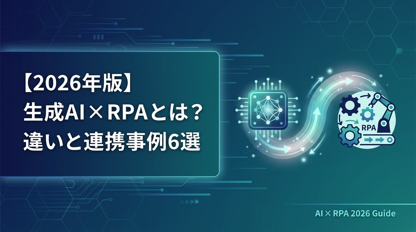 【2026年版】生成AI×RPAとは?違いと組み合わせ事例6選で業務自動化を突破