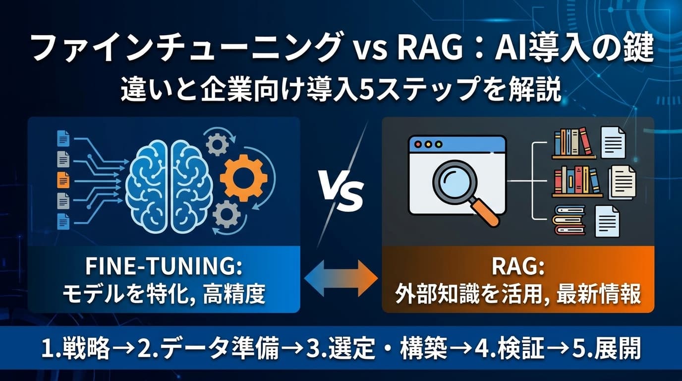【2026年版】ファインチューニングとは?RAGとの違い・企業向け導入5ステップ